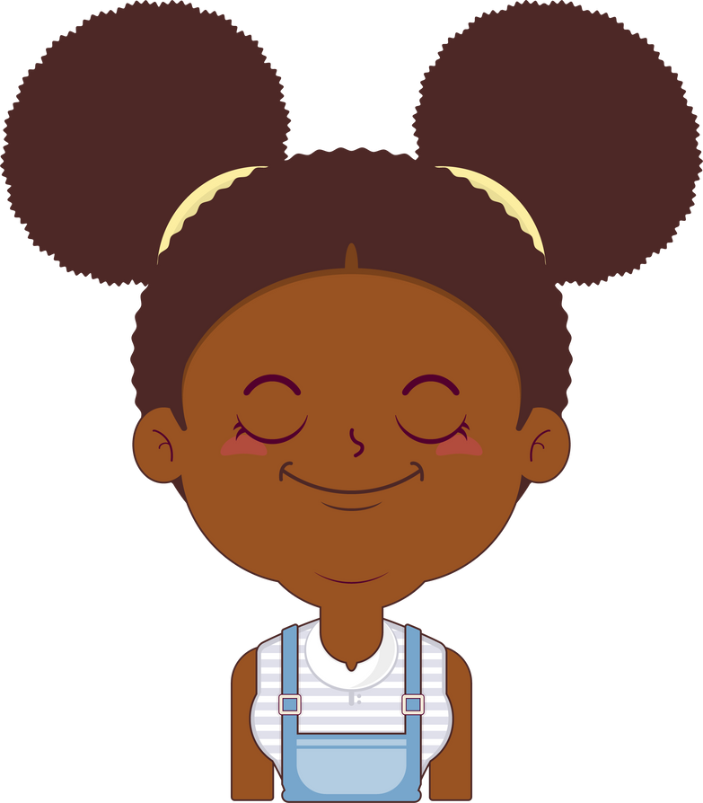 african american girl sleep face cartoon cute