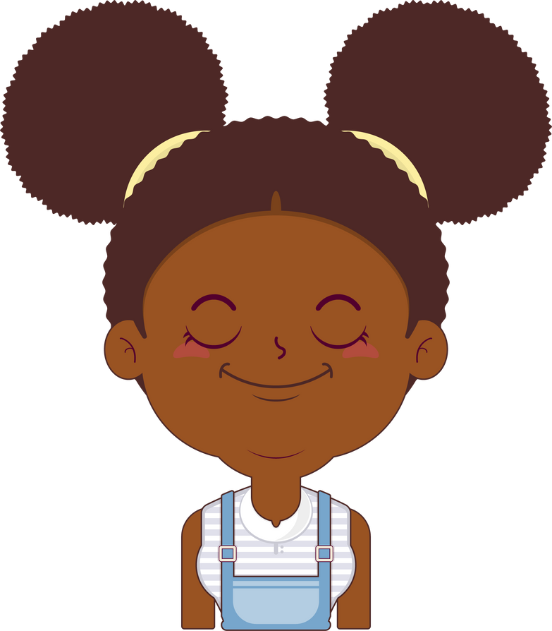 african american girl sleep face cartoon cute